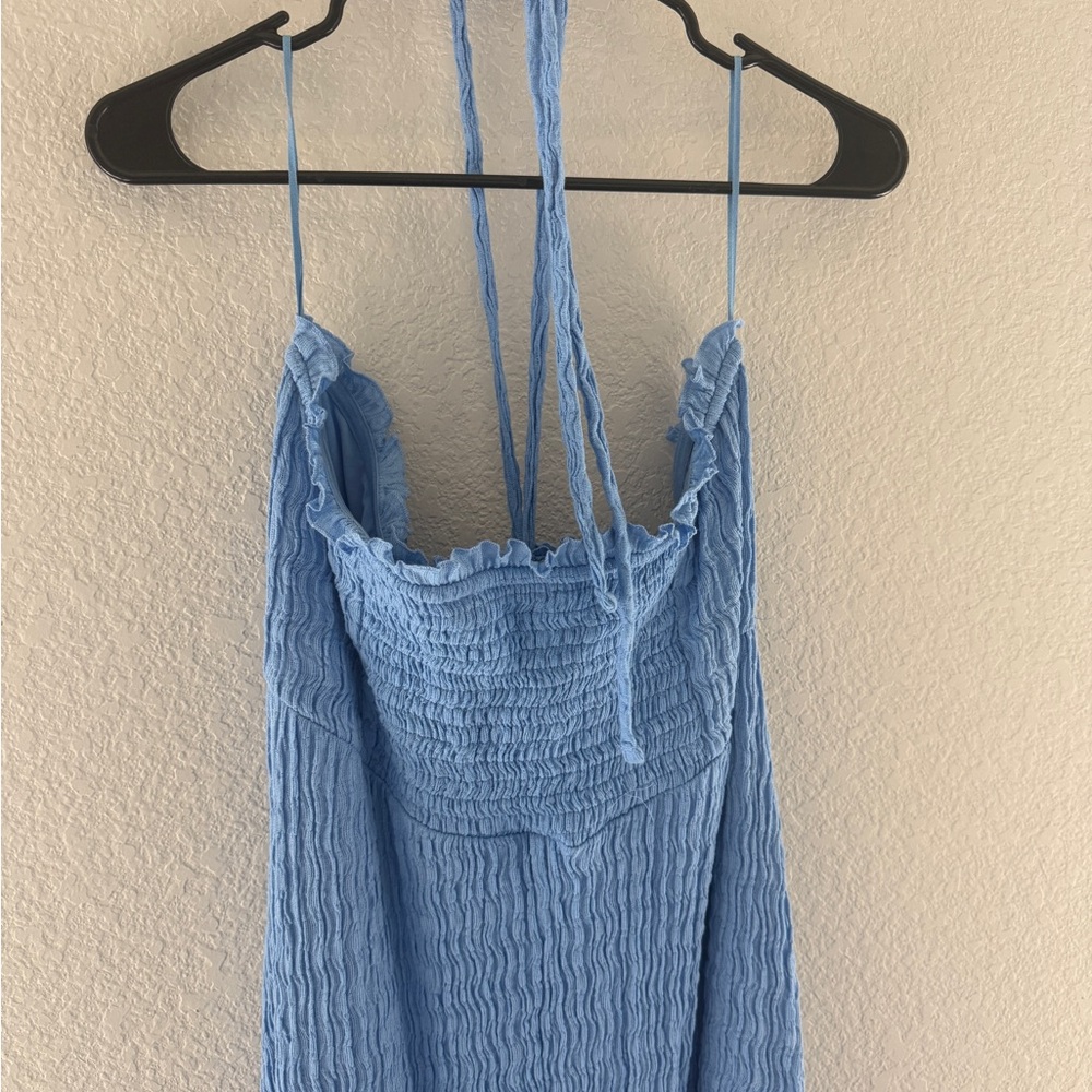 Free People Blue Midi Smocked Sundress - Picture 5 of 7